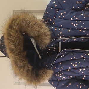 Little Girl Foil Print Puffer Jacket